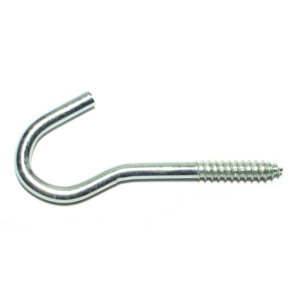 Midwest Fastener 5/16" x 17/64" x 1" x 4-7/16" Zinc Plated Steel Screw Hooks 50PK 50989 - main